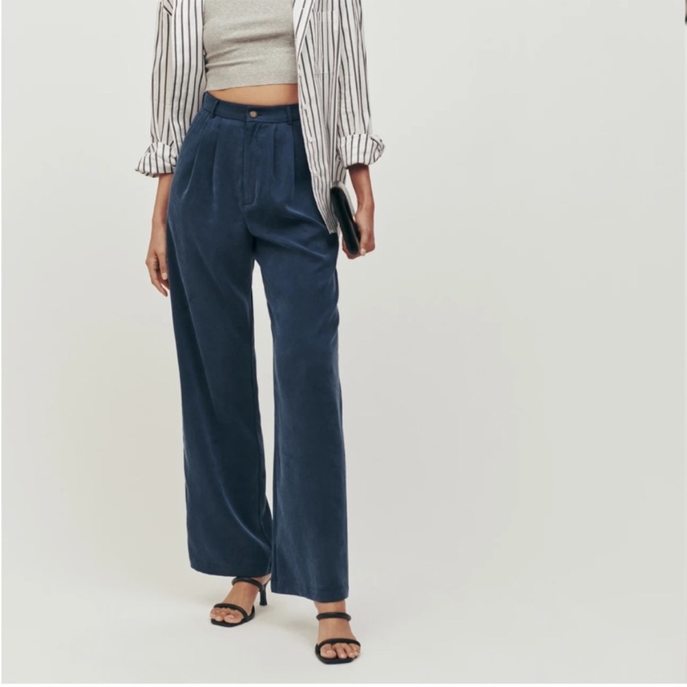 Reformation Navy Blue Mason Pant